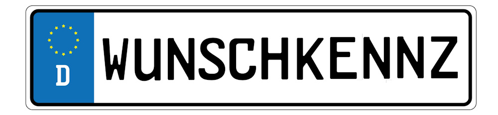 Grafik mit Kennzeichenschild